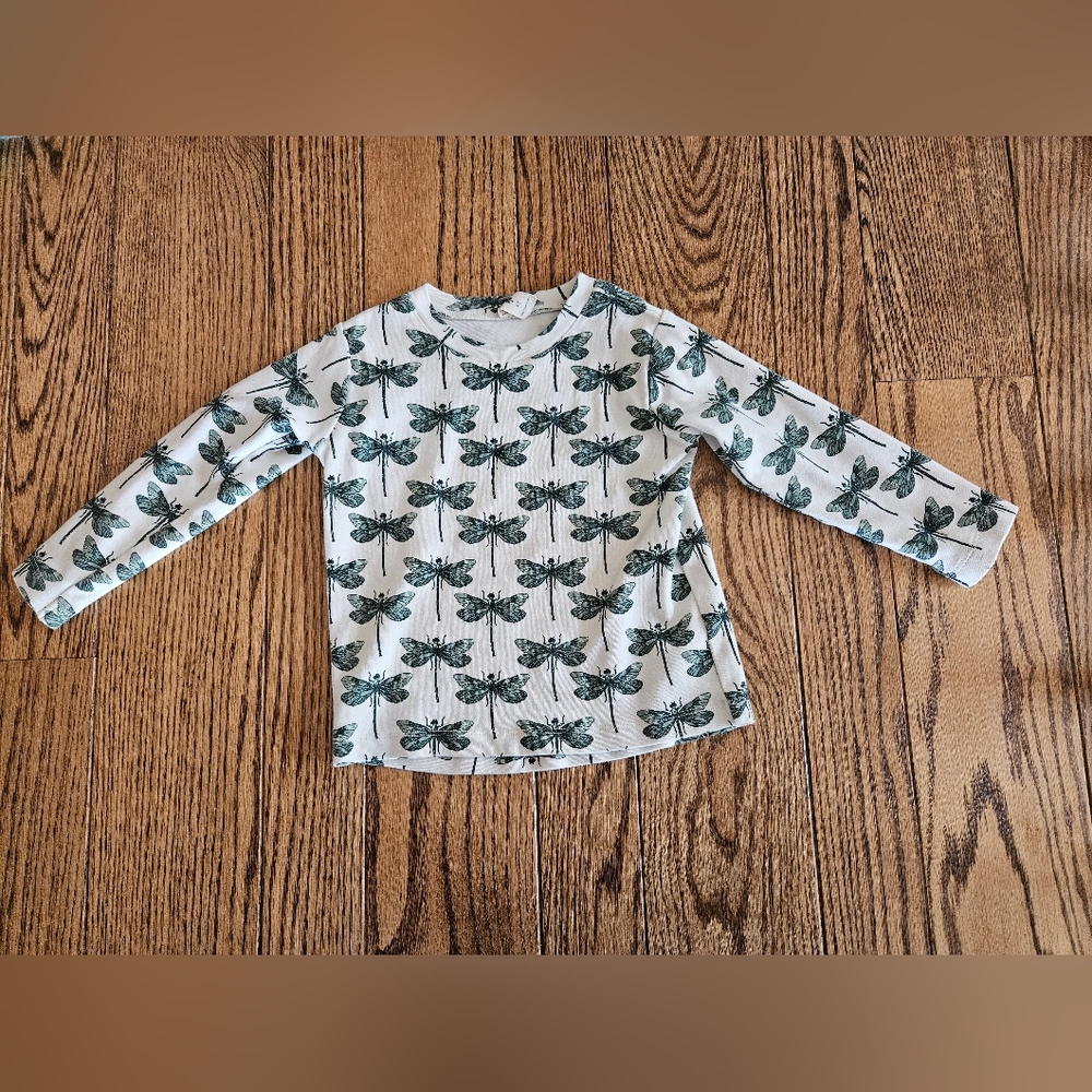 New Kate Quinn Dragonfly Print Long Sleeve Shirt 4T Toddler Organic Cotton